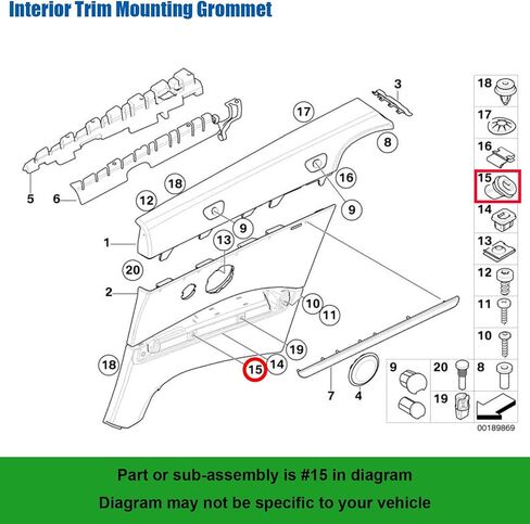 OAUTOO 20PCS حاملة الأدوات الداخلية تقليم الجروح مع إدراج معدني 51-45-8-161-557 لـ BMW E38 ، E39 ، E93 ، E39 M5 51458161557 in Saudi Arabia