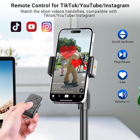 Scrolling Ring Remote for TikTok YouTube Instagram Shorts Video, Scroller Page Turner Clicker for Kindle APP Compatible with iPhone iPad Android Phone, Remote Shutter Control for Phone Camera in Saudi Arabia