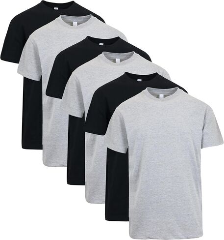 Galaxy by Harvic 6 -Pack Men's Short Sleeve Crew Neck Cotton Teen (الأحجام ، M - 3XL) in Saudi Arabia