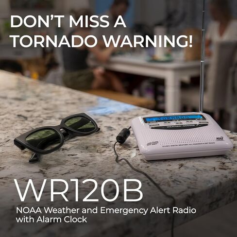 Midland - ER310, Emergency Crank Weather AM/FM Radio - Multiple Power Sources, SOS Emergency Flashlight, Ultrasonic Dog Whistle, & NOAA Weather Scan + Alert (Red/Black) in Saudi Arabia