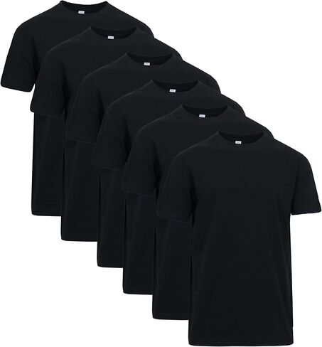 Galaxy by Harvic 6 -Pack Men's Short Sleeve Crew Neck Cotton Teen (الأحجام ، M - 3XL) in Kuwait