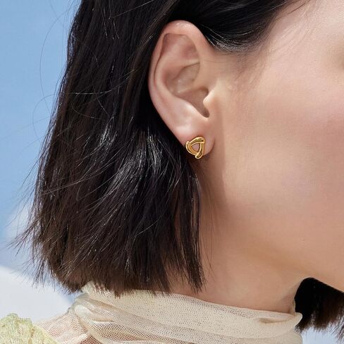 Sang Sang Sang 999 24K Solid Gold Dainty Stud أقراط للنساء 94093E in Saudi Arabia