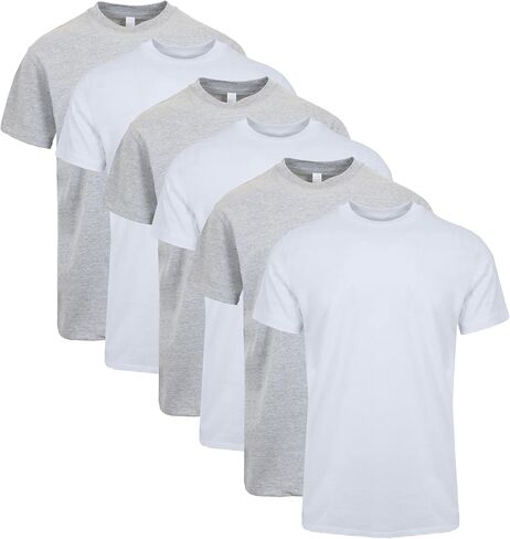 Galaxy by Harvic 6 -Pack Men's Short Sleeve Crew Neck Cotton Teen (الأحجام ، M - 3XL) in Kuwait