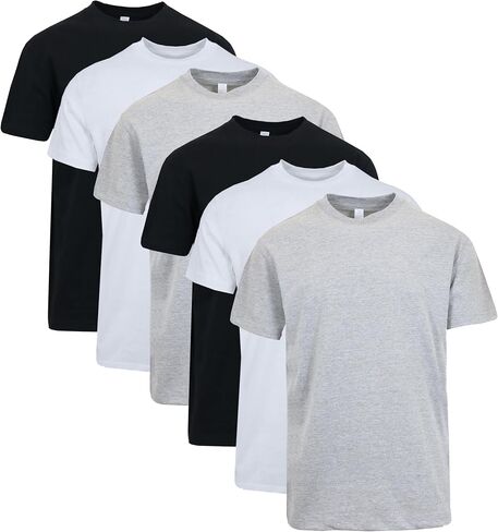 Galaxy by Harvic 6 -Pack Men's Short Sleeve Crew Neck Cotton Teen (الأحجام ، M - 3XL) in Kuwait
