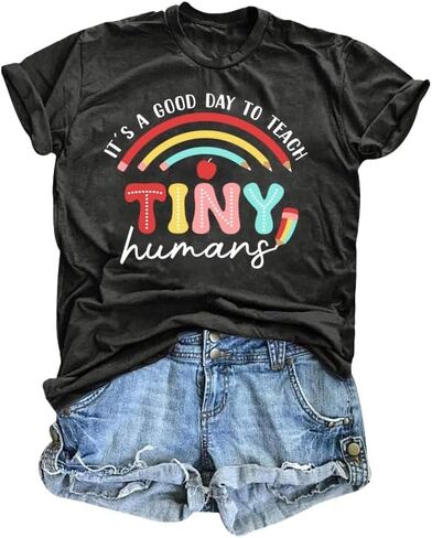 Teacher Shirts for Women Funny Graphic Tees Tops Casual Letter Print Teacher Gift Tshirt in Saudi Arabia