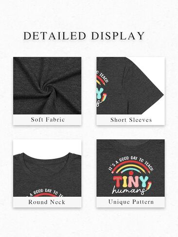 Teacher Shirts for Women Funny Graphic Tees Tops Casual Letter Print Teacher Gift Tshirt in Saudi Arabia