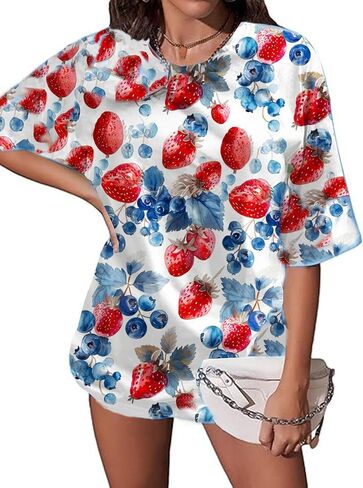 Oversized Shirt for Women 2025 Summer Graphic Tees Loose Fit Beach Vacation Clothes Casual Short Sleeve Workout Top in Saudi Arabia