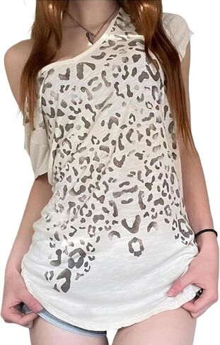 Tees Y2K القميص للنساء emo خمر المحملات الرسومية الضخمة للنساء اللطيف الصيف أعلى الجمالية في 2000s in Kuwait
