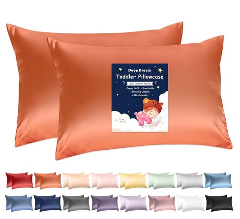 Deep Dream Toddler Pillowcases for 13x18 Pillow 2 Pack, 100% Cotton Travel Pillow Case Cover, 600 Thread Count Cotton Pillow Covers, Soft & Breathable Small Pillow Cases with Envelope Closure, White in Kuwait