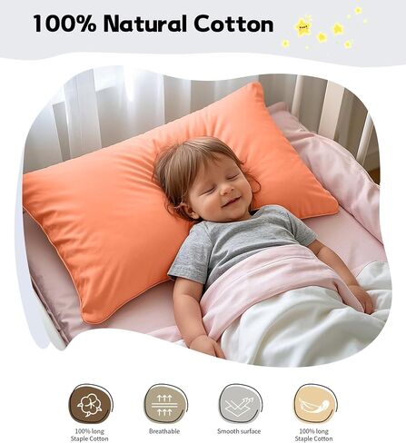 Deep Dream Toddler Pillowcases for 13x18 Pillow 2 Pack, 100% Cotton Travel Pillow Case Cover, 600 Thread Count Cotton Pillow Covers, Soft & Breathable Small Pillow Cases with Envelope Closure, White in Kuwait