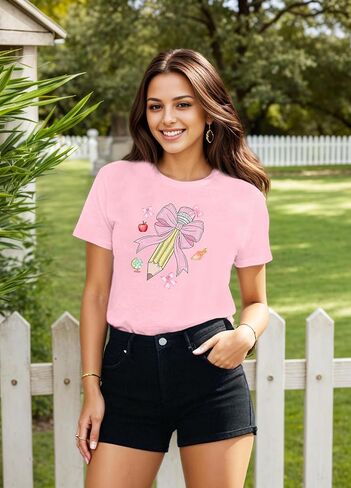 Teacher Shirts for Women Funny Graphic Tees Tops Casual Letter Print Teacher Gift Tshirt in Saudi Arabia