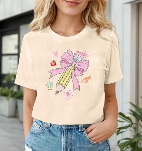 Teacher Shirts for Women Funny Graphic Tees Tops Casual Letter Print Teacher Gift Tshirt in Saudi Arabia