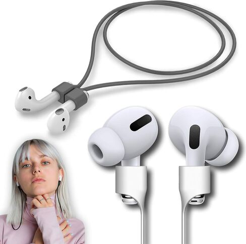 Ultra Strong Magnetic Airpod Pro Strap Anti-Lost Cord Sports Lanyard Compatible with Airpods 3rd 2nd Generation Pro 3 2 1 (White) in Kuwait