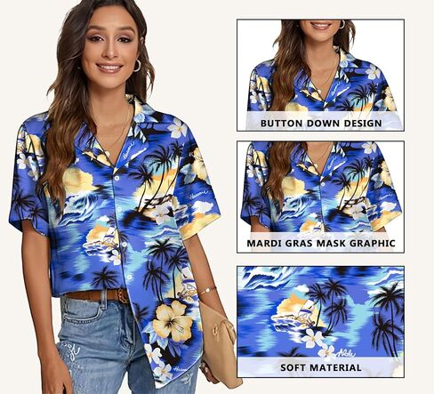 قمصان هاواي للنساء: Tees Summer Vacation Tees Tropical Floral Draphic Thirts Beach Hawaiian Tops Up Tops in Saudi Arabia