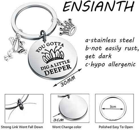 ENSIANTH Princess Frog Merch Princess Tianas Lover Keychain Kingdom Gift You Gotta Dig A Little Deeper Fairy Tale Gift in Saudi Arabia