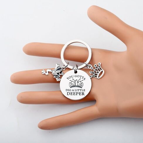 ENSIANTH Princess Frog Merch Princess Tianas Lover Keychain Kingdom Gift You Gotta Dig A Little Deeper Fairy Tale Gift in Saudi Arabia