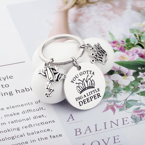 ENSIANTH Princess Frog Merch Princess Tianas Lover Keychain Kingdom Gift You Gotta Dig A Little Deeper Fairy Tale Gift in Saudi Arabia