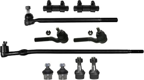PartsW - 10 Pc Front Suspension Kit Upper & Lower Ball Joints, Outer & Inner Tie Rod Ends, Adjusting Sleeves, Drag Link Steering Compatible with 4WD Models fits Ford F-250 in Saudi Arabia