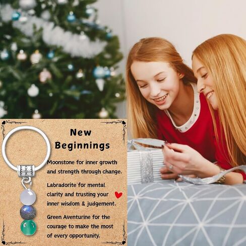 Birthday Gifts for Women, New Beginning Gifts for Her, Natural Crystal Stone Keychains Ideal Birthday Gift for Woman in Saudi Arabia