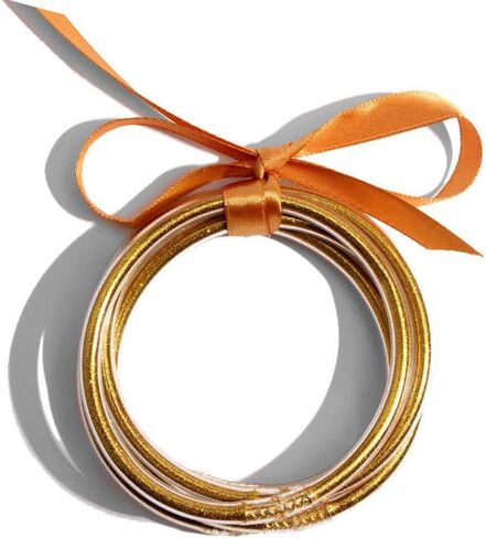 مجموعة سوار Bangle 5pcs ، مجموعة أزياء بريق جيلي بانجل مع شريط التعادل ديكو in Kuwait