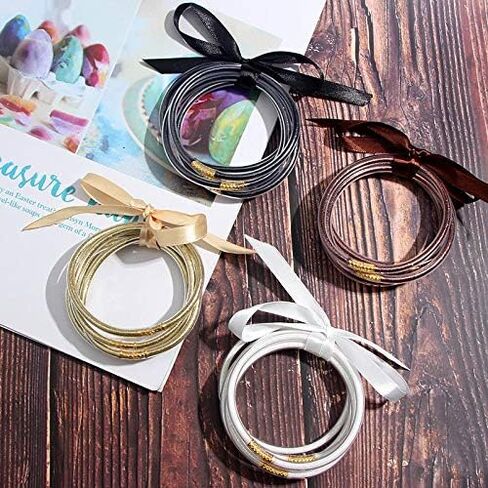 مجموعة سوار Bangle 5pcs ، مجموعة أزياء بريق جيلي بانجل مع شريط التعادل ديكو in Kuwait