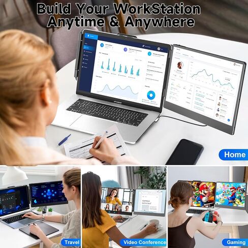 Laptop Screen Extender, 14" FHD 1080P IPS Laptop Monitor Extender Dual Screen, Portable Monitor for Laptops 13-17" with USB-C/HDMI Port, Plug n Play for Windows/Mac/Android/Switch/PS5 in Saudi Arabia