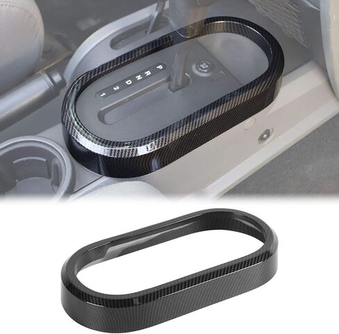 Car Gear Shift Panel Frame Cover Trim Interior Accessories for Jeep Wrangler JK JKU Rubicon Sahara Sport 2/4 Door 2007-2010 (Carbon Fiber Grain) in Saudi Arabia