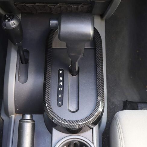 Car Gear Shift Panel Frame Cover Trim Interior Accessories for Jeep Wrangler JK JKU Rubicon Sahara Sport 2/4 Door 2007-2010 (Carbon Fiber Grain) in Saudi Arabia