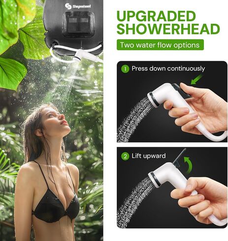 Camping Shower Bag, 5 Gal/20L Solar Heating Camping Shower with Upgraded Hose and Shower Head,Portable Shower for Camping,Solar Shower in Saudi Arabia