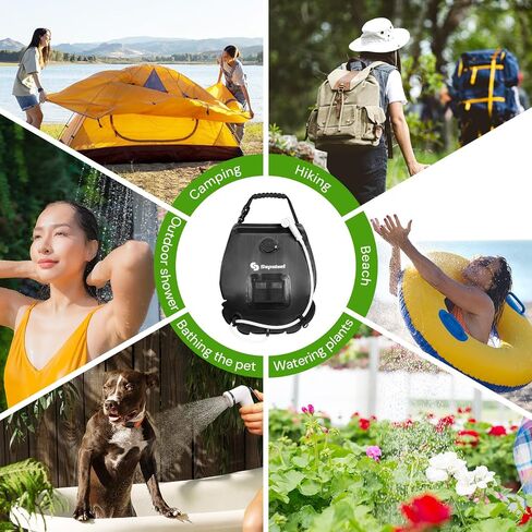 Camping Shower Bag, 5 Gal/20L Solar Heating Camping Shower with Upgraded Hose and Shower Head,Portable Shower for Camping,Solar Shower in Saudi Arabia