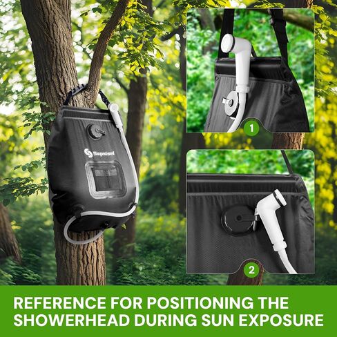 Camping Shower Bag, 5 Gal/20L Solar Heating Camping Shower with Upgraded Hose and Shower Head,Portable Shower for Camping,Solar Shower in Saudi Arabia