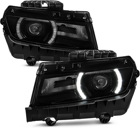AKKON - FIT 2014 2015 CHEVY CAMARO 14-15 Halogen Type w/LED DRL Projector المصباح الأمامي السائق السائق الأسود OE in Saudi Arabia