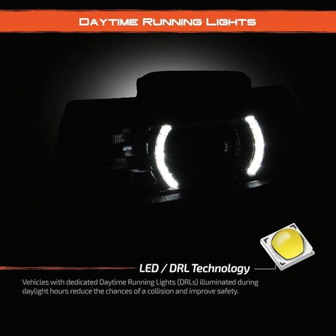 AKKON - FIT 2014 2015 CHEVY CAMARO 14-15 Halogen Type w/LED DRL Projector المصباح الأمامي السائق السائق الأسود OE in Saudi Arabia