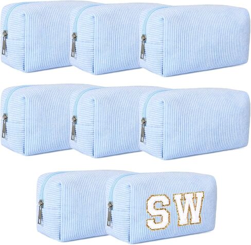 8PCS Bridesmaid Proposal Gifts Corduroy Makeup Bag Bulk for Wedding Party Favors Bachelorette Party Decorations Toiletry Organizer Bag Cosmetic Case Gift in Kuwait