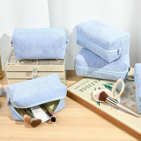 8PCS Bridesmaid Proposal Gifts Corduroy Makeup Bag Bulk for Wedding Party Favors Bachelorette Party Decorations Toiletry Organizer Bag Cosmetic Case Gift in Kuwait