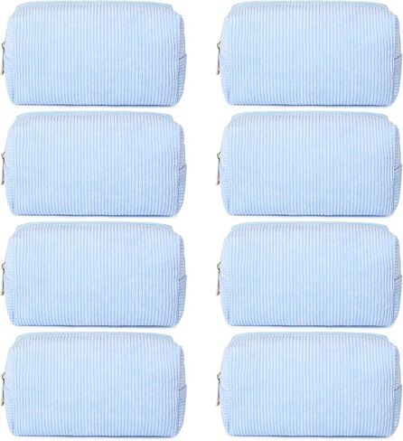 8PCS Bridesmaid Proposal Gifts Corduroy Makeup Bag Bulk for Wedding Party Favors Bachelorette Party Decorations Toiletry Organizer Bag Cosmetic Case Gift in Kuwait