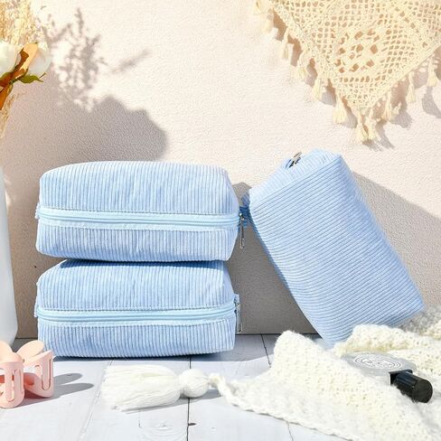 8PCS Bridesmaid Proposal Gifts Corduroy Makeup Bag Bulk for Wedding Party Favors Bachelorette Party Decorations Toiletry Organizer Bag Cosmetic Case Gift in Kuwait