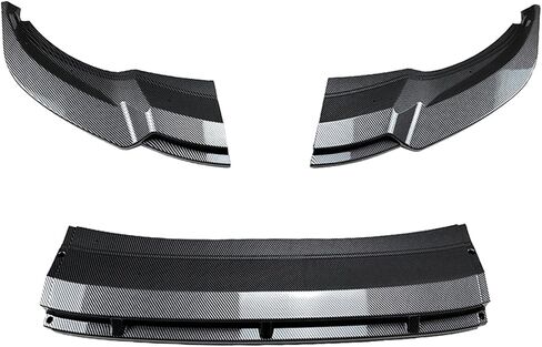 لخط Tiguan R 2021-2023 الألياف الكربونية السوداء اللامعة تبدو أدوات الشفاه الأمامية الموفقات الأمامية in Kuwait