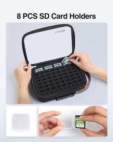 Luxtude Clear Flash Drive Case with Labels, Hard USB Case Organizer, USB Storage Box Holds 58 Drives & 8 SD Cards, Thumb Storage Holder, Flash Drives Holder for Samsung & Sandisk & Memory Stick in Kuwait