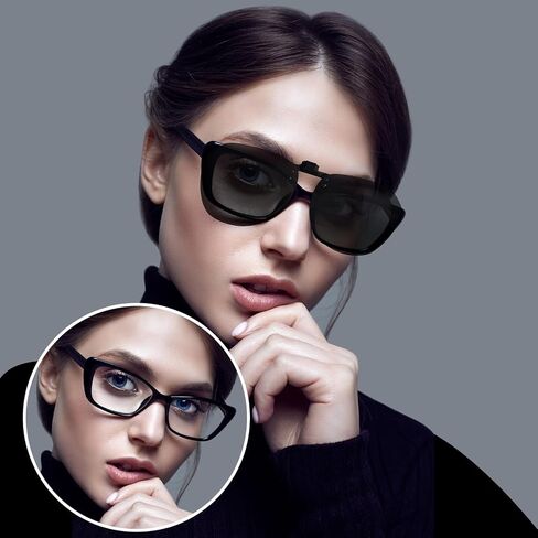 Trysee Clip on Sunglasses Over Prescription Glasses Polarized Flip Up Anti Glare Sunglasses UV400 Protection TS-CO-801 in Saudi Arabia