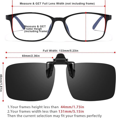 Trysee Clip on Sunglasses Over Prescription Glasses Polarized Flip Up Anti Glare Sunglasses UV400 Protection TS-CO-801 in Saudi Arabia