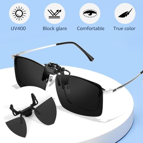Trysee Clip on Sunglasses Over Prescription Glasses Polarized Flip Up Anti Glare Sunglasses UV400 Protection TS-CO-801 in Saudi Arabia