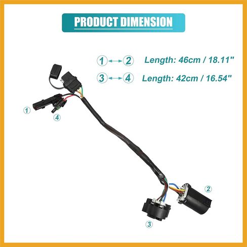 7 Pin to 4 Way Trailer Harness for Installing Tailgate Light Bar Adapter,Tailgate Blade Lights Quick Connector Harness Reverse & 12V Wire Include,for Jeep Wrangler JK Replacement in Saudi Arabia