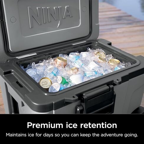 Ninja FrostVault 45qt Wheeled Cooler with Dry Zone, Integrated Fridge-Temp Dry Storage Drawer, Premium Heavy-Duty Insulated Cooler, Keeps Ice for Days, Lakeshore Blue, FB245BL in Kuwait