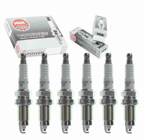 6 pc NGK V-Power Spark Plugs compatible with Jeep Wrangler 4.0L L6 1991-1998 in Saudi Arabia