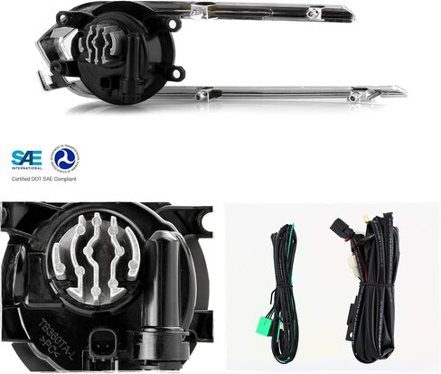 AKKON - Fits 2021-2024 Toyota Sienna LE|XLE|Limited|Platinum LED Chrome Fog Lights Pair w/Wiring Harness Power Switch in Saudi Arabia