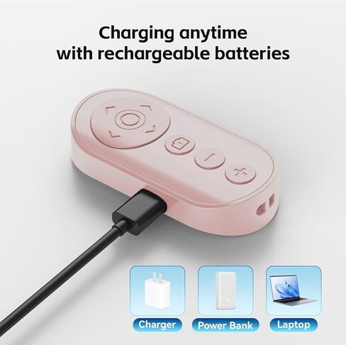 Bluetooth Camera Remote Shutter with Zoom and Switch for Photo and Vlogging,Wireless Video Scrolling for iOS & Android Smartphone, Page Turner for E-Book Cellphone Clicker for Tiktok in Kuwait