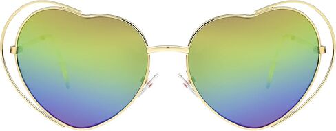 Betsey Johnson Women's Cora Sunglasses Heart, Rainbow, 60mm in Saudi Arabia