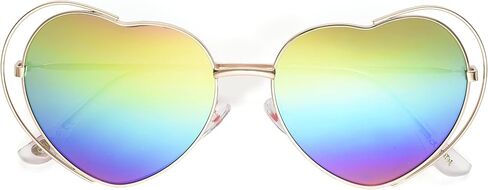 Betsey Johnson Women's Cora Sunglasses Heart, Rainbow, 60mm in Saudi Arabia