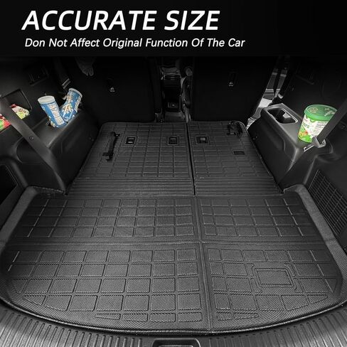 جميع الحصير في أرضية الطقس في Kia Telluride 2025-2020 7/8 مقعد مخصص TPE مجموعة كاملة (حصيرة الجذع مع الحصير مسند الظهر+الحصير الأرضية) لإكسسوارات Kia Telluride 2025 سوداء السيارات in Kuwait